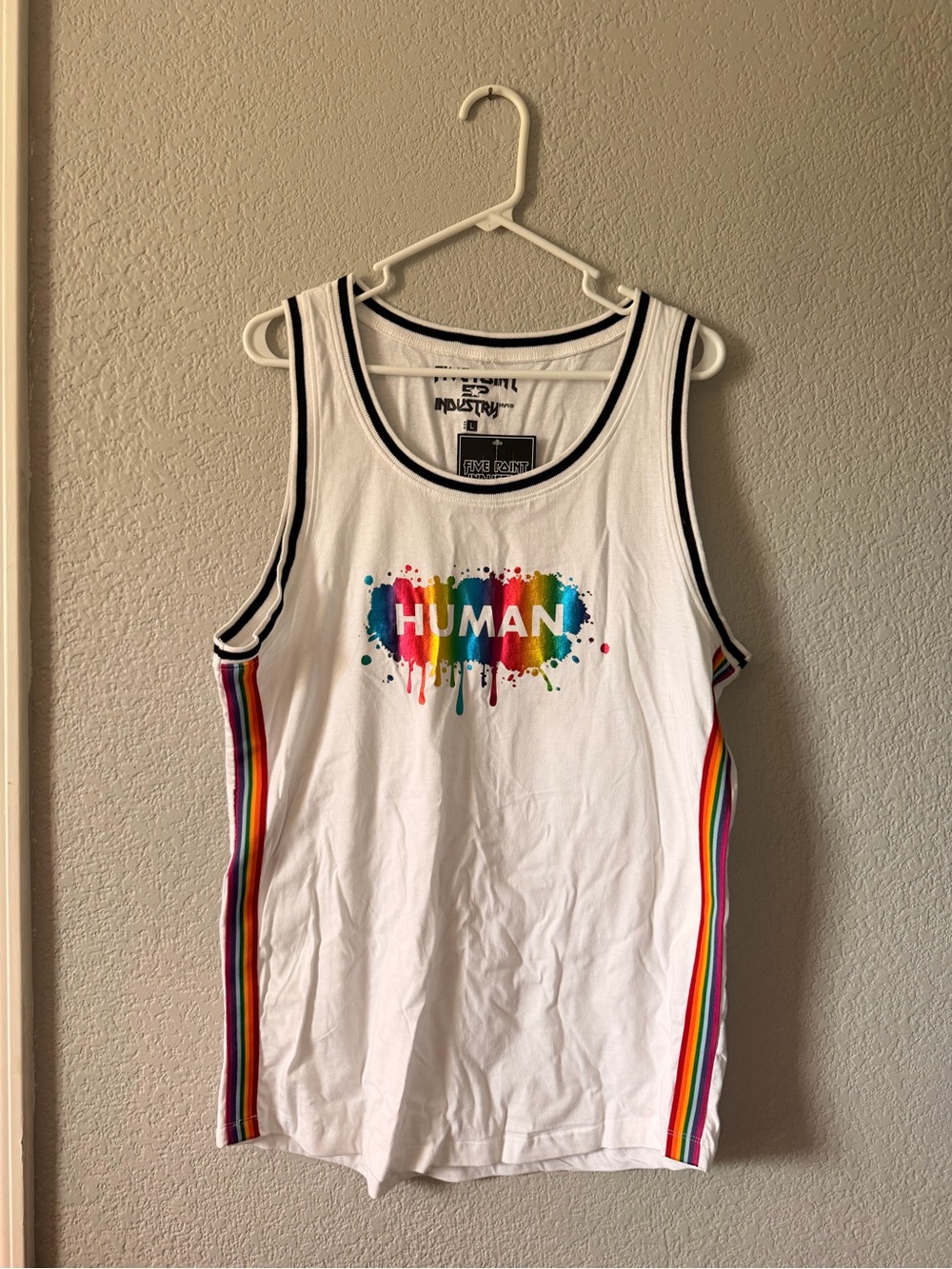 Pride Tank Top with Rainbow "HUMAN" Print